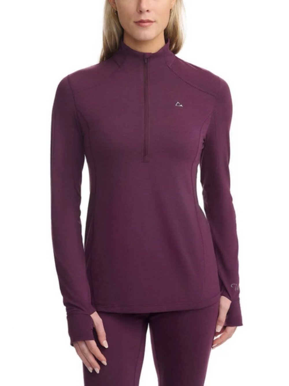 Paradox Womens Small 1/4 Zip Merino Wool Blend Base Layer Top - Purple